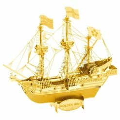 Promo 👏 Metal Earth Pieces Gold Golden Hind Ship ✨