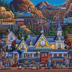 New 💯 Dowdle Folk Art 300 Pieces Train Station 😍
