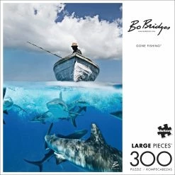 Deals 😀 Buffalo Games 300 Pieces Gone Fishing 🎉