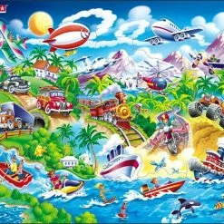 Best deal 😀 Larsen Puzzles 18 Pieces Cars Boats Trains And Airplanes 😀
