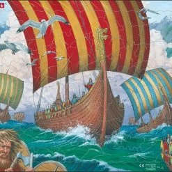 Budget 👏 Larsen Puzzles 64 Pieces Viking Ships Heading For Battle 🔥