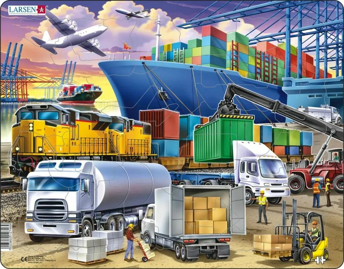Best Sale ๐ Larsen Puzzles 37 Pieces Busy Cargo Hub โจ