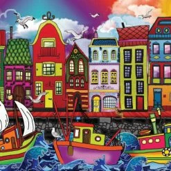 Best Sale 😀 Jacarou Puzzles 2000 Pieces Fishing Port 💯