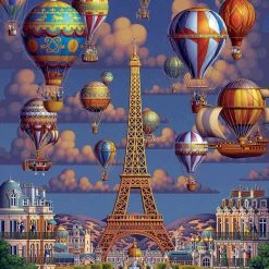 Brand new 😍 Dowdle Folk Art 300 Pieces Balloons Over Paris 🎉