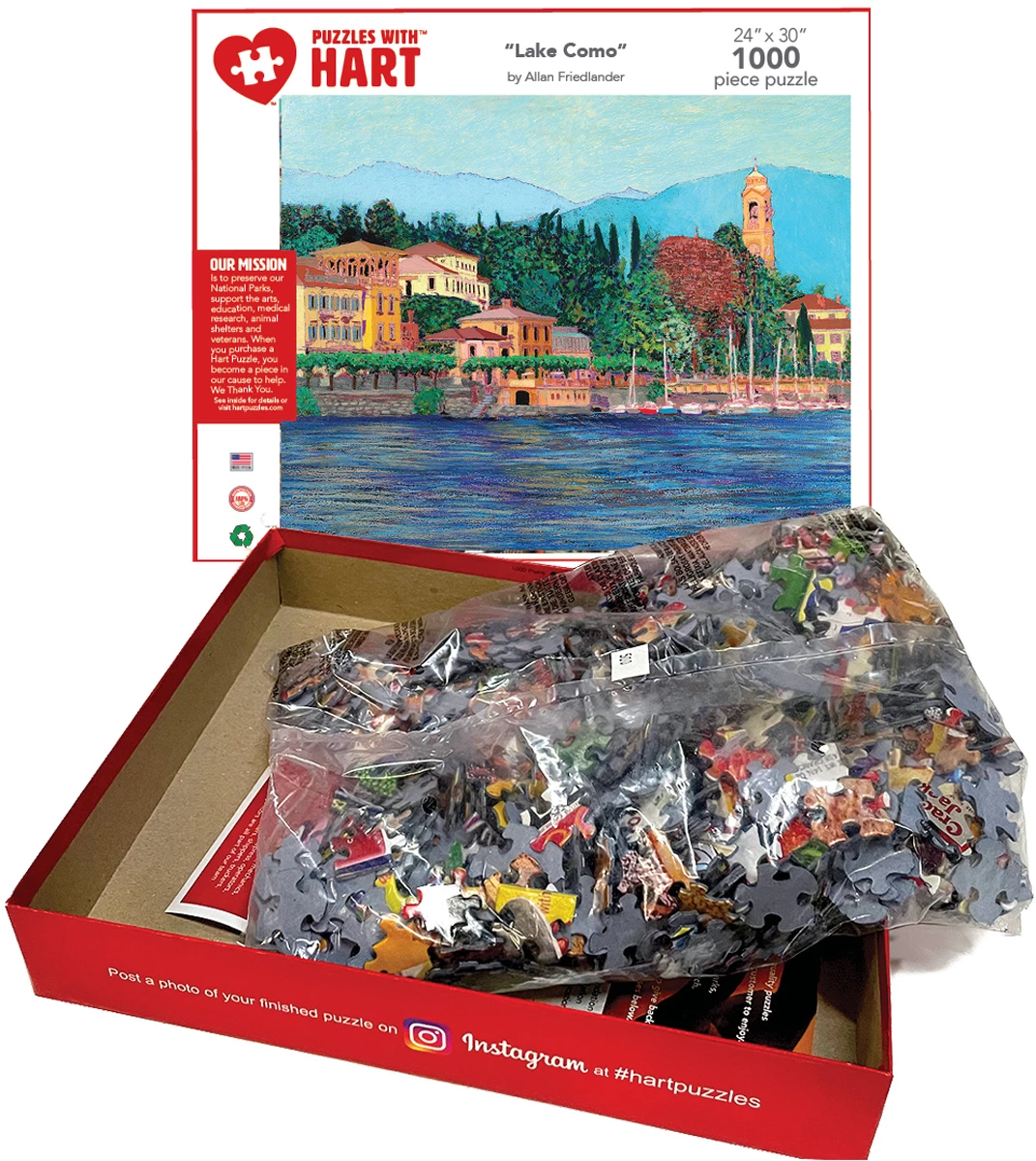 Cheapest โ Hart Puzzles 1000 Pieces Lake Como ๐ - Image 3