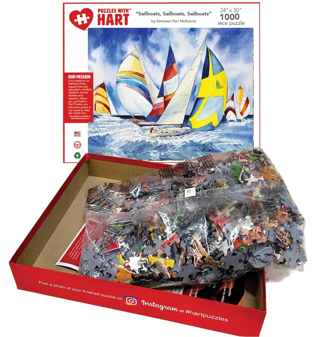 Deals π₯ Hart Puzzles 1000 Pieces Sailboats, Sailboats, Sailboats π - Image 3