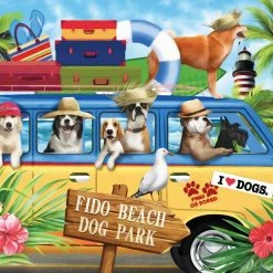 New 🧨 SunsOut 300 Pieces Fido Beach 😀