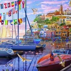 Best Sale 🔔 Vermont 🔔 Christmas Company 1000 Pieces Boat Harbor 🧨