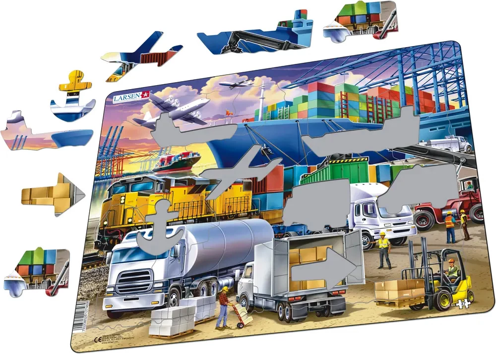 Best Sale ๐ Larsen Puzzles 37 Pieces Busy Cargo Hub โจ - Image 2
