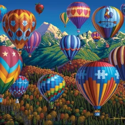 New ❤️ Dowdle Folk Art 500 Pieces Up, Up And Away 🎁